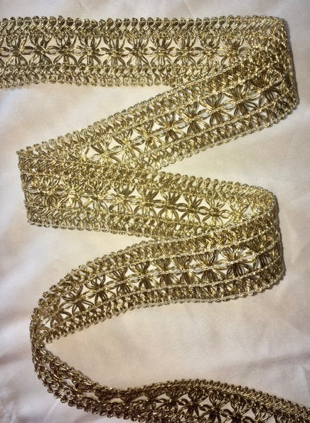 Metallic Gold Trim 1.75 inches wide, by the yard, Great for