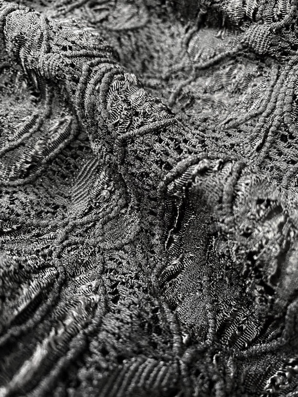 Charcoal Lace Fabric 45/46