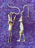 Vintage Pinocchio Earrings from the 1970's, Articulated and Petite