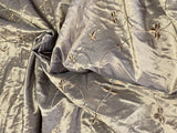 Burnished Gold Embroidered Taffeta Fabric 58" wide, Sold by the yard