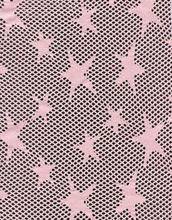 Dusky Pink Fishnet Jacquard Knit with Stars woven in 58/60