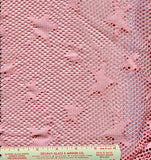 Dusky Pink Fishnet Jacquard Knit with Stars woven in 58/60" wide a 1.25 yard piece