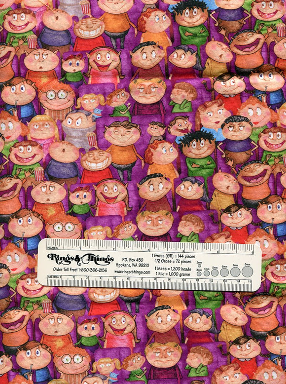 Halloween Fabric Imps in Purple Theater Seats, A fun Piece, Only a half yard left, 42