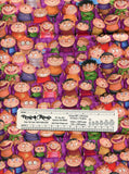 Halloween Fabric Imps in Purple Theater Seats, A fun Piece, Only a half yard left, 42" wide,