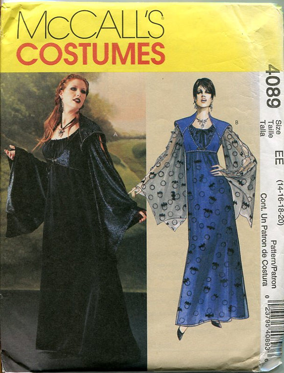 Goth Halloween Costume Sewing Pattern: McCall's 4089