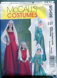 McCall's 5499: Medieval Renaissance Dress Pattern; Sizes Small to X-Large
