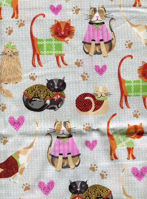  Cats & Kittens Cotton Fabric by The Yard : Arts