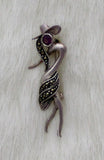 Tiny Dancer Brooch: Sterling Silver and Marcasite- Very Art Deco!