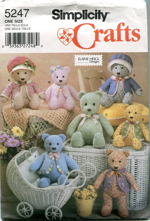 Teddy Bear Pattern S5247: Elaine Heigl