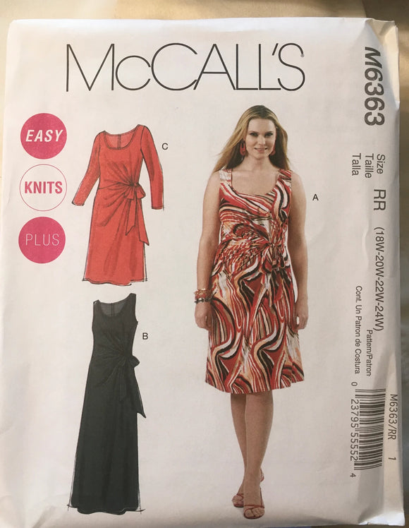 Wrap Dress Pattern: McCalls 6363 Plus Sizes