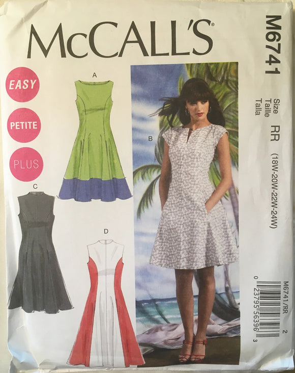 Summer Dress Pattern: McCalls 6741 Women's Plus Sizes