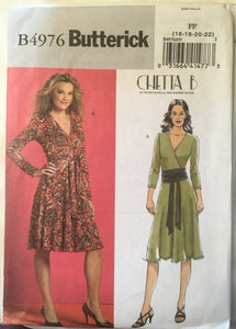 70's Style Wrap Dress: Butterick 4976, Women's Sizes